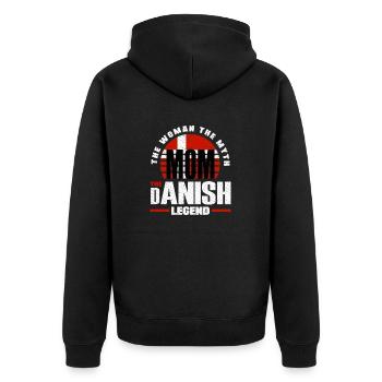 Denmark Danish Denmark Flag Mother - Unisex Premium Organic Zip Hoodie - black - Back - Nico (187cm)
