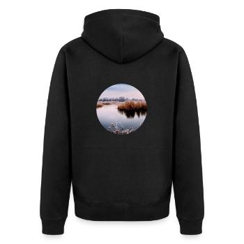 La nature en cercle - Veste à capuche bio Premium Unisexe - noir - Dos - Nico (187cm)