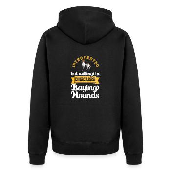 Treeing Walker Coonhound - Unisex Premium Organic Zip Hoodie - black - Back - Nico (187cm)