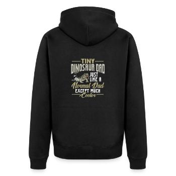 Tegu Eidechse Reptil Herpetologe - Unisex Premium Bio Zip Hoodie - Schwarz - Hinten - Nico (187cm)