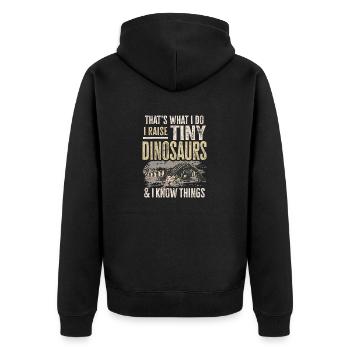 Tegu Eidechse Reptil Herpetologe - Unisex Premium Bio Zip Hoodie - Schwarz - Hinten - Nico (187cm)