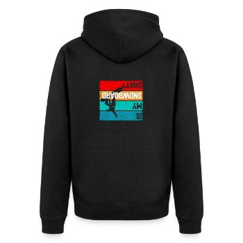 Snowboard Wintersport Snowboarder Ist mein Snow - Unisex Premium Bio Zip Hoodie - Schwarz - Hinten - Nico (187cm)
