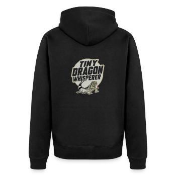 Tegu Eidechse Reptil Herpetologe - Unisex Premium Bio Zip Hoodie - Schwarz - Hinten - Nico (187cm)