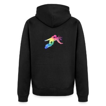 Boarder Girl Snowboarder Snowboard Ski Winter Sports - Unisex Premium Organic Zip Hoodie - black - Back - Nico (187cm)