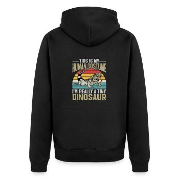 Tegu Eidechse Reptil Herpetologe - Unisex Premium Bio Zip Hoodie - Schwarz - Hinten - Nico (187cm)