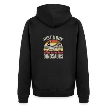 Tegu Eidechse Reptil Herpetologe - Unisex Premium Bio Zip Hoodie - Schwarz - Hinten - Nico (187cm)