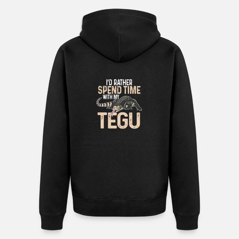 Lézard Tegu Herpétologiste - Veste à capuche bio Premium Unisexe - noir