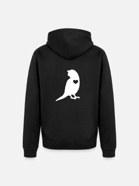 Budgerigar Parakeet Bird Pet Gift - Unisex Premium Organic Zip Hoodie - black