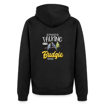 Budgerigar Perruche Oiseau Cadeau pour animaux de compagnie - Veste à capuche bio Premium Unisexe - noir - Dos - Nico (187cm)