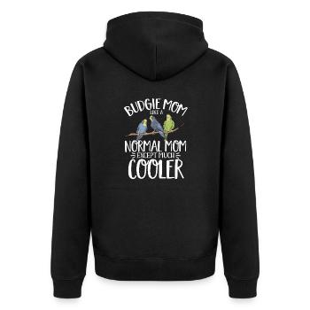 Budgerigar Parakeet Bird Pet Gift - Unisex Premium Organic Zip Hoodie - black - Back - Nico (187cm)
