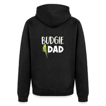 Wellensittich Sittich Vogel Haustier Geschenk - Unisex Premium Bio Zip Hoodie - Schwarz - Hinten - Nico (187cm)