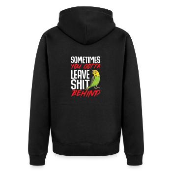 Budgerigar Parakeet Bird Pet Gift - Unisex Premium Organic Zip Hoodie - black - Back - Nico (187cm)