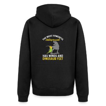 Wellensittich Sittich Vogel Haustier Geschenk - Unisex Premium Bio Zip Hoodie - Schwarz - Hinten - Nico (187cm)