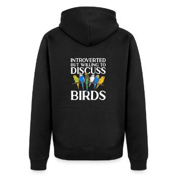 Wellensittich Sittich Vogel Haustier Geschenk - Unisex Premium Bio Zip Hoodie - Schwarz - Hinten - Nico (187cm)