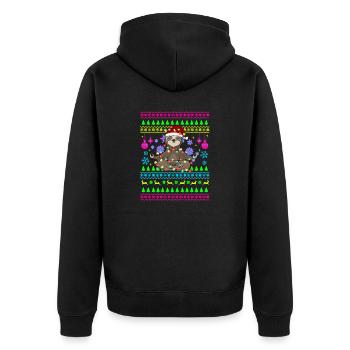 Drôle de tenue de Noël Paresseux de Noël moche - Veste à capuche bio Premium Unisexe - noir - Dos - Nico (187cm)