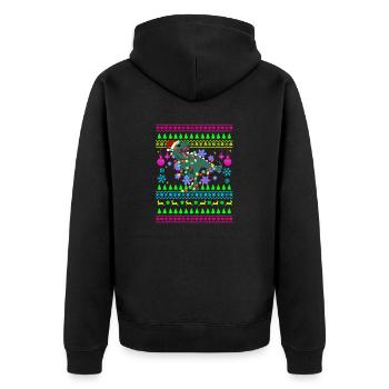 Drôle de tenue de Noël Moche Noël T-Rex - Veste à capuche bio Premium Unisexe - noir - Dos - Nico (187cm)