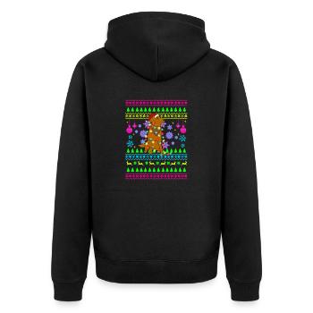 Drôle de tenue de Noël Chien de Noël moche - Veste à capuche bio Premium Unisexe - noir - Dos - Nico (187cm)
