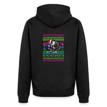 Drôle de tenue de Noël Chat de Noël moche - Veste à capuche bio Premium Unisexe - noir - Dos - Nico (187cm)
