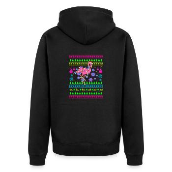 Drôle de tenue de Noël Flamant moche de Noël - Veste à capuche bio Premium Unisexe - noir - Dos - Nico (187cm)
