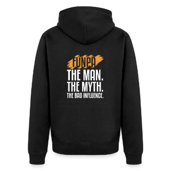 Funpa Definition Der Mann Der Mythos Der - Unisex Premium Bio Zip Hoodie - Schwarz - Hinten - Nico (187cm)