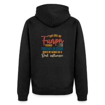 Sie Nennen Mich Funpa Dad Opa Vatertag - Unisex Premium Bio Zip Hoodie - Schwarz - Hinten - Nico (187cm)