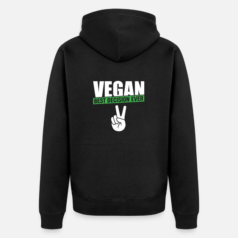 Vegan Best Decision Ever - Unisex Premium Bio Zip Hoodie - Schwarz