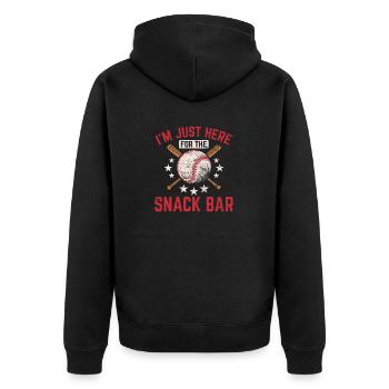 Funny Baseball Game I'm Just Here For The Snack Ba - Unisex Premium Organic Zip Hoodie - black - Back - Nico (187cm)