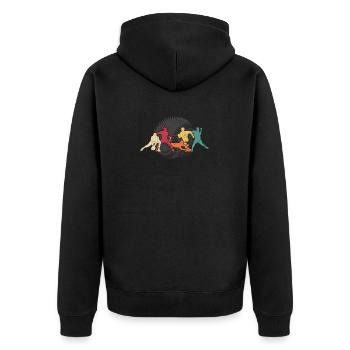 Baseball Team Baseball Retro Vintage Catcher Pitch - Unisex Premium Bio Zip Hoodie - Schwarz - Hinten - Nico (187cm)