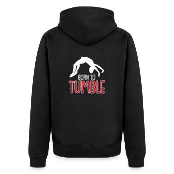 Gymnastik Turnen und Kunsturnen Akrobatik Sport - Unisex Premium Bio Zip Hoodie - Schwarz - Hinten - Nico (187cm)
