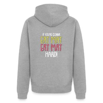 Gymnastik Turnen und Kunsturnen Akrobatik Sport - Unisex Premium Bio Zip Hoodie - Grau meliert - Hinten - Nico (187cm)