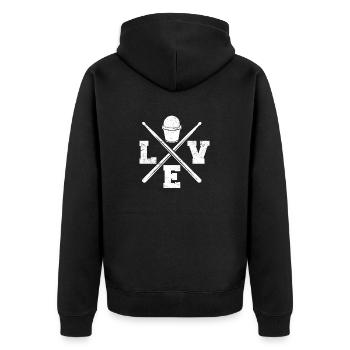 Cardio Drumming Love Fitness Class Gym Workout Exe - Unisex Premium Organic Zip Hoodie - black - Back - Nico (187cm)