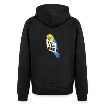 Budgerigar Perruche Oiseau Cadeau pour animaux de compagnie - Veste à capuche bio Premium Unisexe - noir - Dos - Nico (187cm)