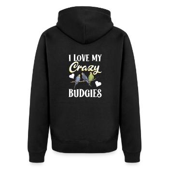 Budgerigar Perruche Oiseau Cadeau pour animaux de compagnie - Veste à capuche bio Premium Unisexe - noir - Dos - Nico (187cm)