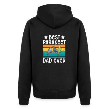Budgerigar Perruche Oiseau Cadeau pour animaux de compagnie - Veste à capuche bio Premium Unisexe - noir - Dos - Nico (187cm)