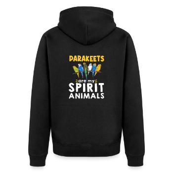 Budgerigar Perruche Oiseau Cadeau pour animaux de compagnie - Veste à capuche bio Premium Unisexe - noir - Dos - Nico (187cm)