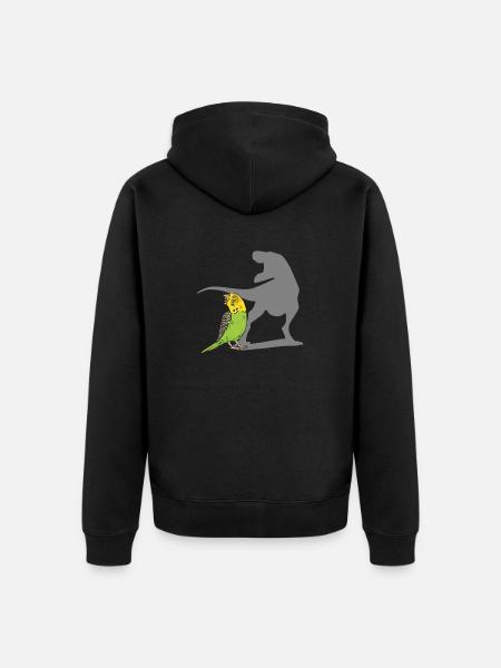 Budgerigar Parakeet Bird Pet Gift - Unisex Premium Organic Zip Hoodie - black
