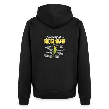 Budgerigar Perruche Oiseau Cadeau pour animaux de compagnie - Veste à capuche bio Premium Unisexe - noir - Dos - Nico (187cm)