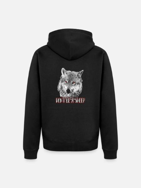 Don't be a sheep - Unisex Premium Organic Zip Hoodie - black