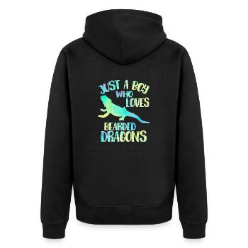 Just a boy who loves Bearded dragons - Unisex Premium Organic Zip Hoodie - black - Back - Nico (187cm)