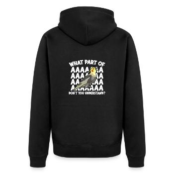 Cockatiel Cockatiel Cockatoo Perroquet Oiseau Cadeau - Veste à capuche bio Premium Unisexe - noir - Dos - Nico (187cm)