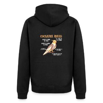 Cockatiel Cockatiel Cockatoo Perroquet Oiseau Cadeau - Veste à capuche bio Premium Unisexe - noir - Dos - Nico (187cm)