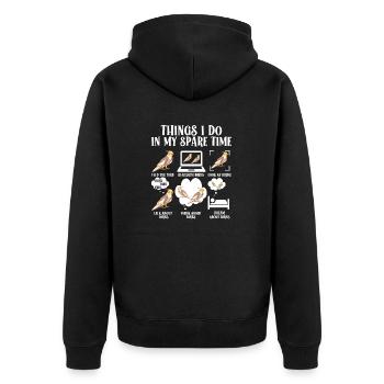 Calopsitte Cacatoès Perroquet Oiseau Cadeau - Veste à capuche bio Premium Unisexe - noir - Dos - Nico (187cm)