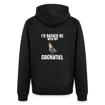 Cockatiel Cockatiel Cockatoo Perroquet Oiseau Cadeau - Veste à capuche bio Premium Unisexe - noir - Dos - Nico (187cm)