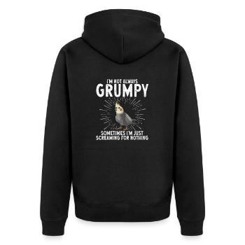 Calopsitte Cacatoès Perroquet Oiseau Cadeau - Veste à capuche bio Premium Unisexe - noir - Dos - Nico (187cm)