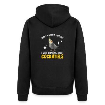 Cockatiel Cockatiel Cockatoo Perroquet Oiseau Cadeau - Veste à capuche bio Premium Unisexe - noir - Dos - Nico (187cm)