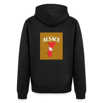Fier de mes Racines Alsace Or - Veste à capuche bio Premium Unisexe - noir - Dos - Nico (187cm)