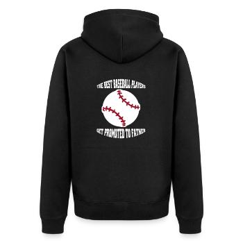 Baseball Dad Vater Baseballspiel Baseballliebhaber - Unisex Premium Bio Zip Hoodie - Schwarz - Hinten - Nico (187cm)