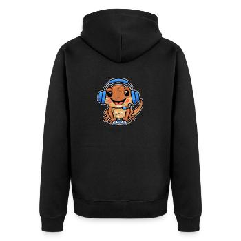Gamer Bearded Dragon Propriétaire Amateur de jeux vidéo - Veste à capuche bio Premium Unisexe - noir - Dos - Nico (187cm)