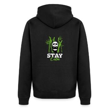 Panda Girl Cute Panda Bear Panda Lover Heart Love - Unisex Premium Organic Zip Hoodie - black - Back - Nico (187cm)