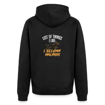 Malinois Belgian Shepherd Mechelaar Dog - Unisex Premium Organic Zip Hoodie - black - Back - Nico (187cm)
